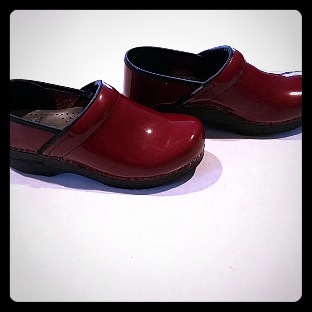 Red Shiny Dansko Clogs